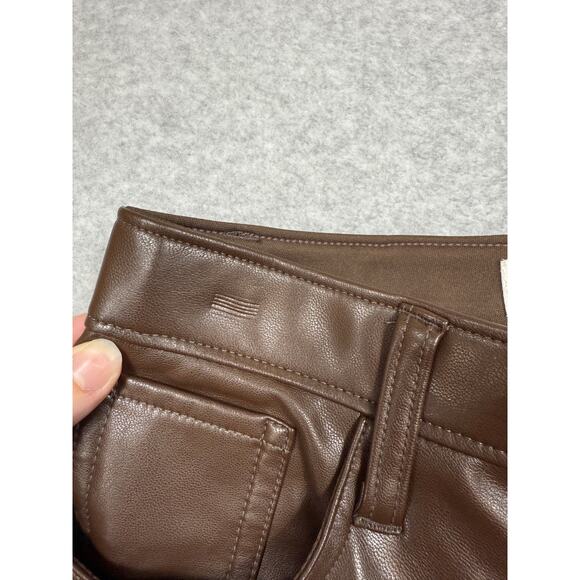 Abercrombie & Fitch Womens Size 0/25 Curve Love 90's Straight Faux Leather Pants - Picture 9 of 14